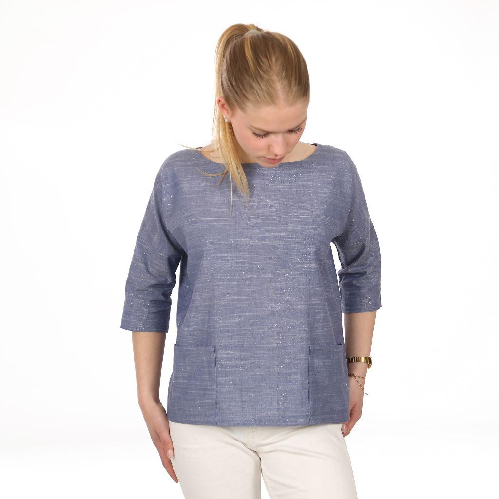 Papierschnittmuster Bluse mit Taschen Frau Aiko XXS-L